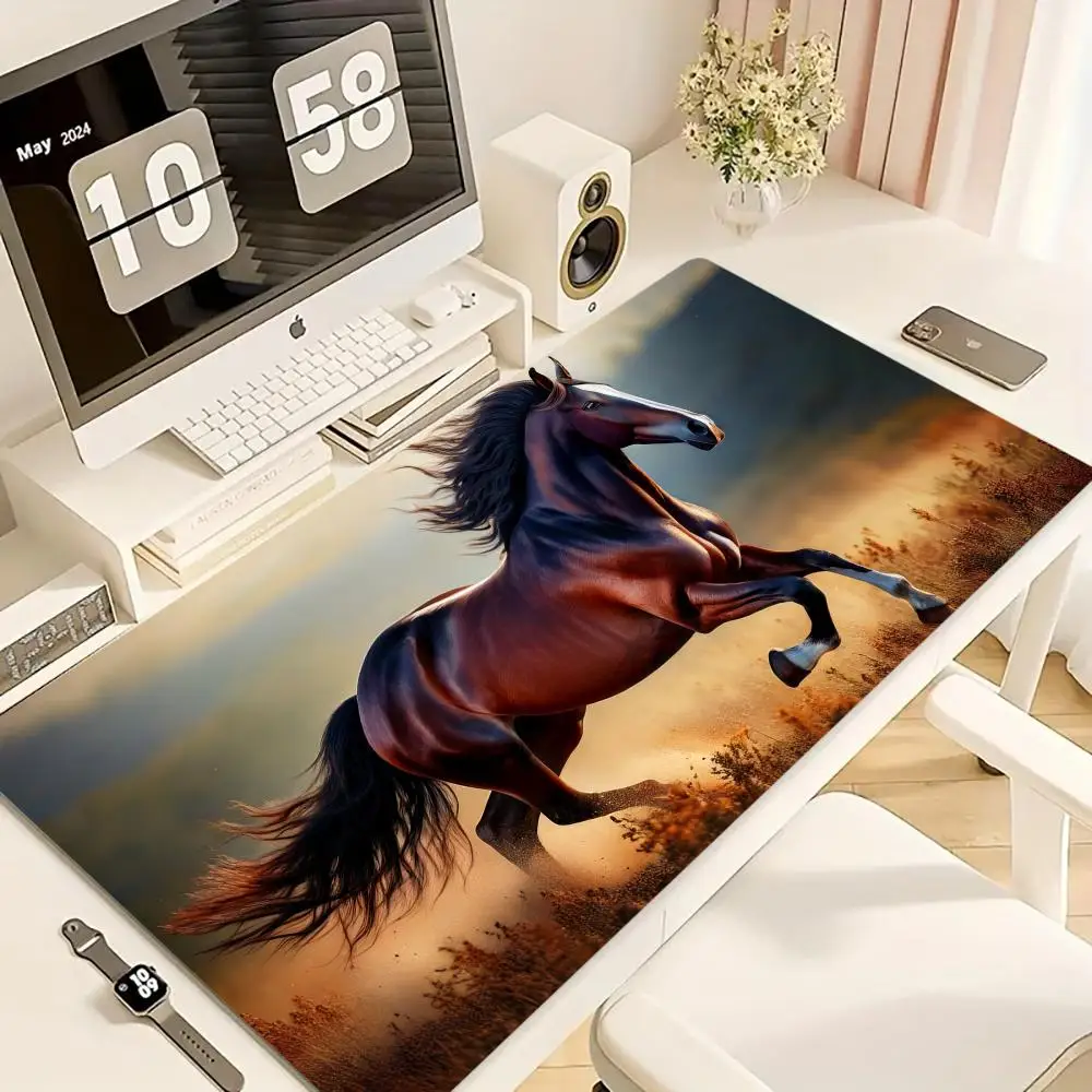 

Strong Horse Mouse Pad Large Computer Office Game Table Mats XXL Rubber Anti-slip Gaming Keyboard Mousepads Long Desk Pads 40x90