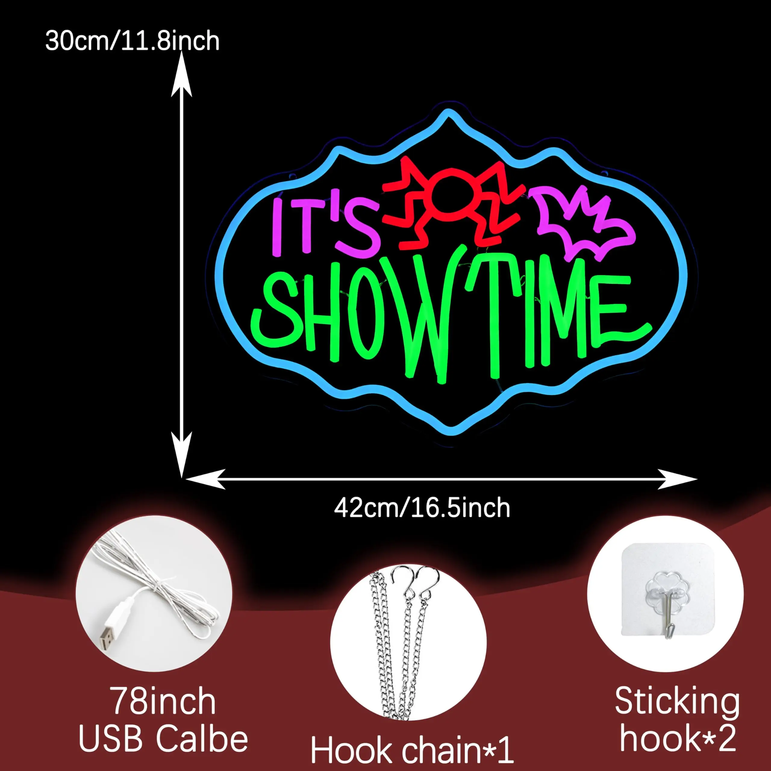 علامة النيون LED لزمن عرض الهالوين لديكور الحائط، شكل خفاش عنكلي ملون USB قابل للتعتيم لأسرار غرفة موضوع الإرهاب #2