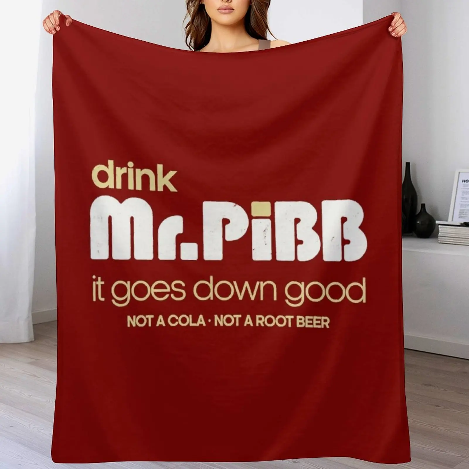 

Drink Mr Pibb // Vintage 80s Distressed Style Throw Blanket Plush Luxury Thicken manga Quilt Blankets