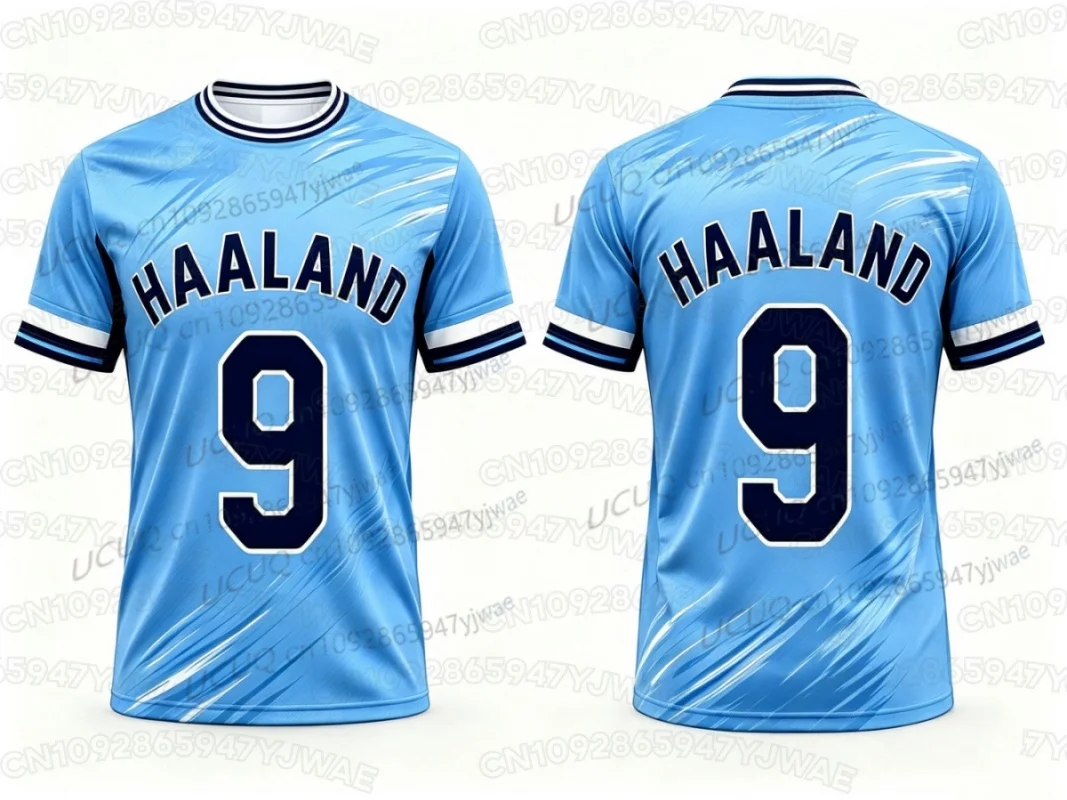 2026 Sommer Herren Damen Bedrucktes Fußballtrikot Nr. 9 HAALAND Jungen Mädchen Sport-T-Shirts Fußball-Fan Kinder T-Shirt – Detail 5