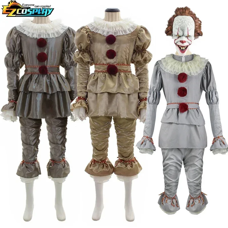 

Adult Kids Clown Halloween Cosplay Costume - Deluxe Halloween Scary Clown Costume Scary Makeup Cosplay Costume