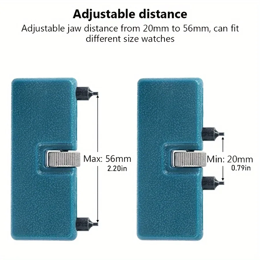 Adjustable Watch Opener, Back Case Tool Press Closer Remover, Wrench Screw Wrench Repair Kits, Watch Battery Remover