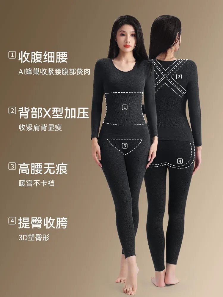 

Thermal Wear Set for Women, Slimming Seamless Top & Leggings, Warm Comfortable Base Layer Or Autumn Winter, Sizes M to XL MOYISU