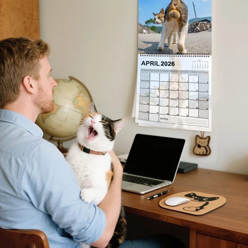 2026 التقويم القط الكلب موضوع التقويم الجدول الزمني القط بعقب نمط خطة التقويم الشهري المنظم الجدول المطبخ غرفة المعيشة ديكور
