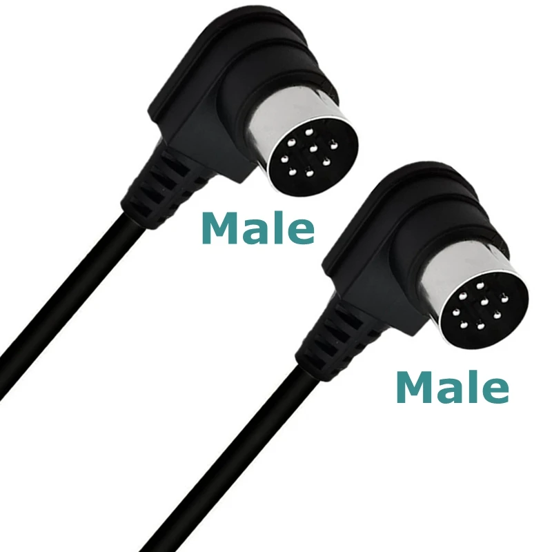 0.5m 3m 5m 90 Degree Angle Large 8-pin Din male to female Speaker Cable for Power, Audio and Video Signal Transmission