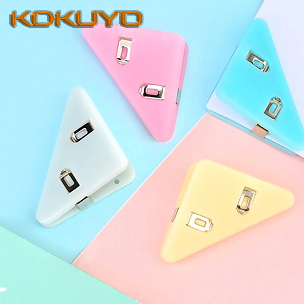 4PCS Japan Kokuyo Triangle Edge Clip 90 ° Clip Office Document Storage Ticket Clip Stationery Notes Tabs Index Office Supplies