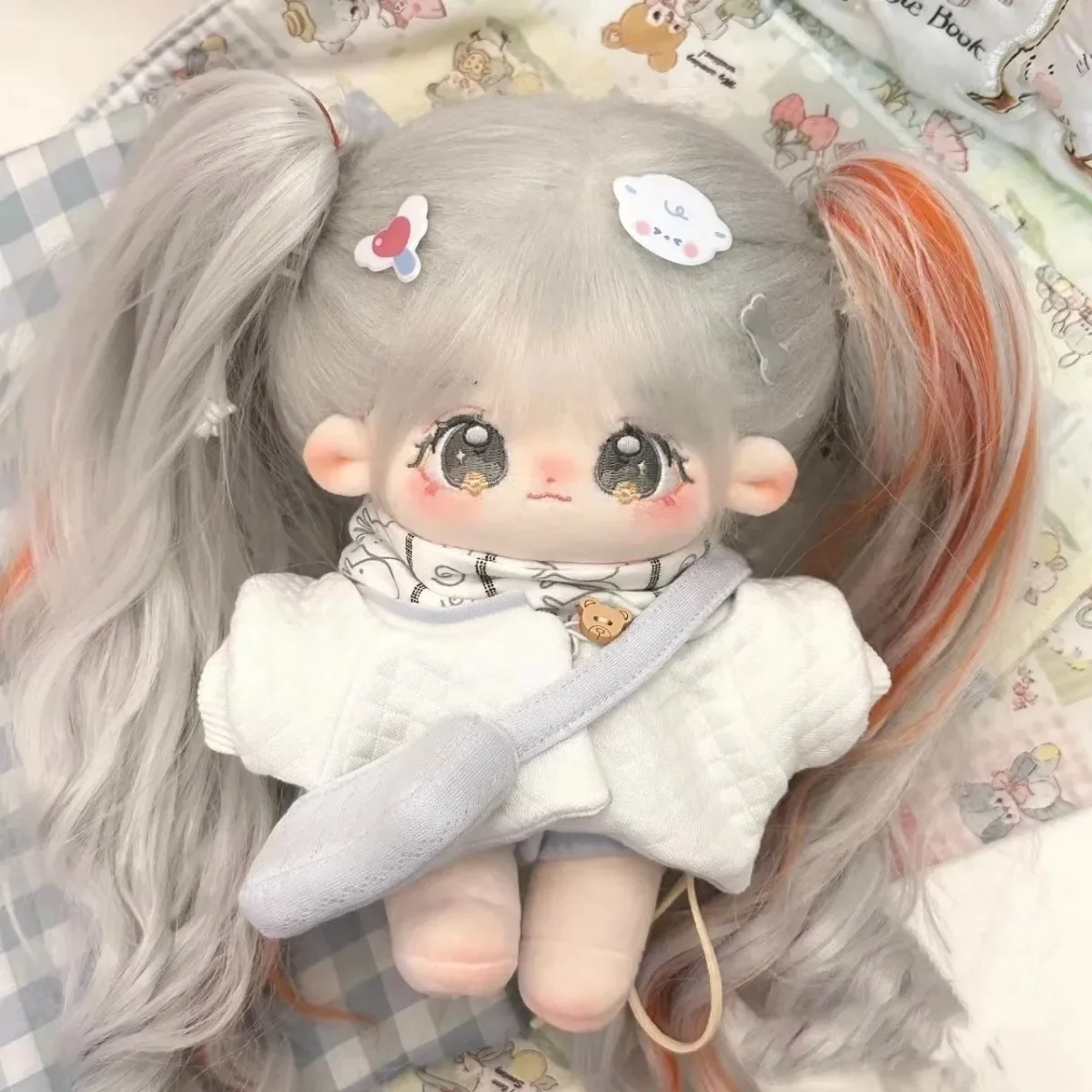 カワイイ-女の子のための白いぬいぐるみ,20cm,ぬいぐるみ,ボディギフト