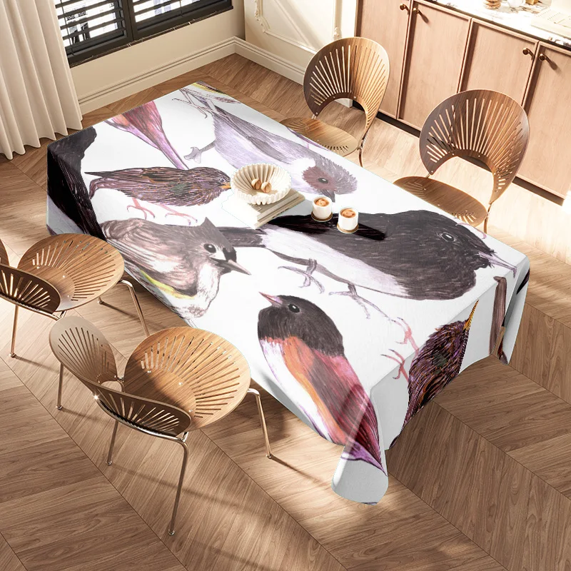 Home Decor Tablecloth with Bird Print Design Modern Dining Room Decoration Various Sizes Available for Purchase on AliExpress