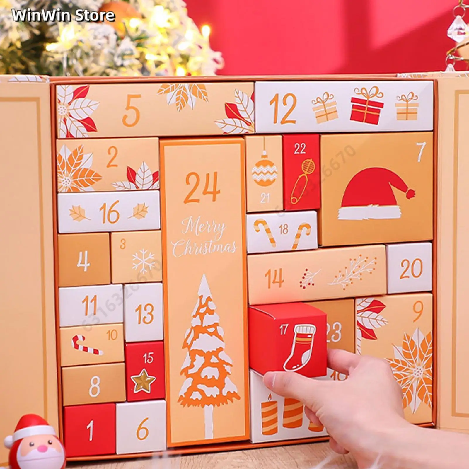 24 يوم عيد الميلاد العد التنازلي صندوق التقويم 2025 التقويمات الفارغة صندوق القدوم لملء عطلة الحال بالنسبة لمهرجان عيد ميلاد الاطفال البالغين