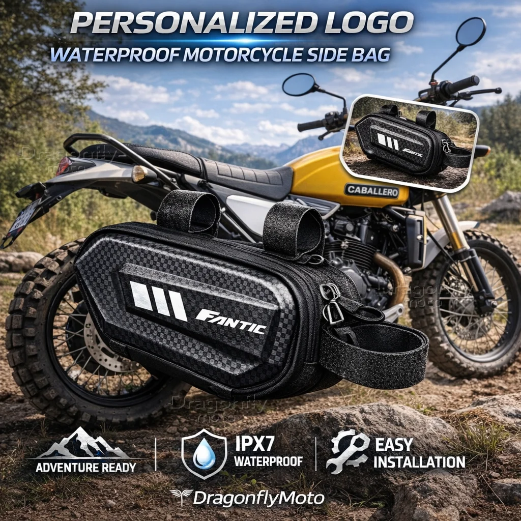

Боковая сумка для мотоцикла FANTIC CABALLERO FLAT TRACK 125 250 500 с индивидуальным логотипом, водонепроницаемая, жесткий корпус, седельная сумка