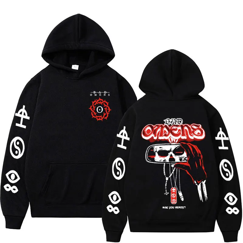 

Limited Bad Omen Band Tour 2023 Concert Hoodie Men Women Hip Hop Vintage Rap Pullovers Sweatshirt Male Casual Hoodies Streetwear