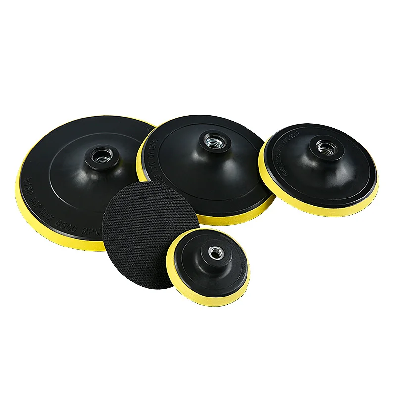 3-7inch flocked sandpaper suction cups car polishing waxing pads with self-adhesive discs 10/14 mm thread adapter polishing tool