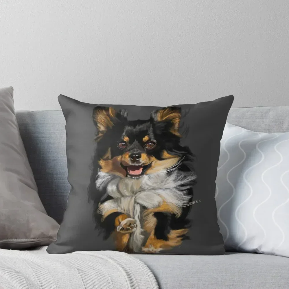 Long Hair Chihuahua on the Move Throw Pillow Anime Cushions Decorative Cushion pillow