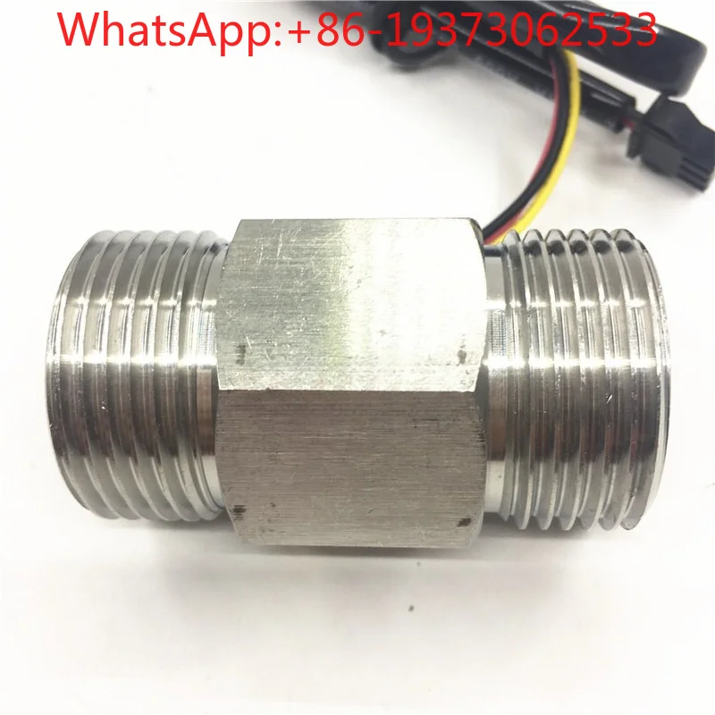 Stainless Steel 1 Inch High Temperature Water Flow Sensor, Flowmeter NPN Pulse Output, Turbine Rotor Flowmeter