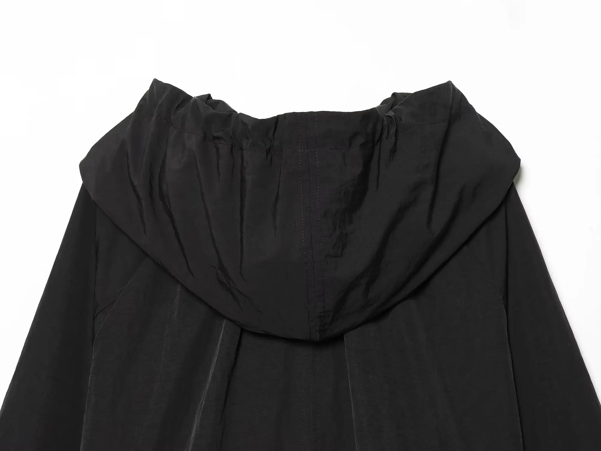 TFMLN Modische Damen-Kapuzenjacke mit Reißverschluss, lässig, Oversize, langärmlig, mit Kordelzug, geraffte Mäntel, Frühling, neu, Schnürmäntel für Damen – Detail 24