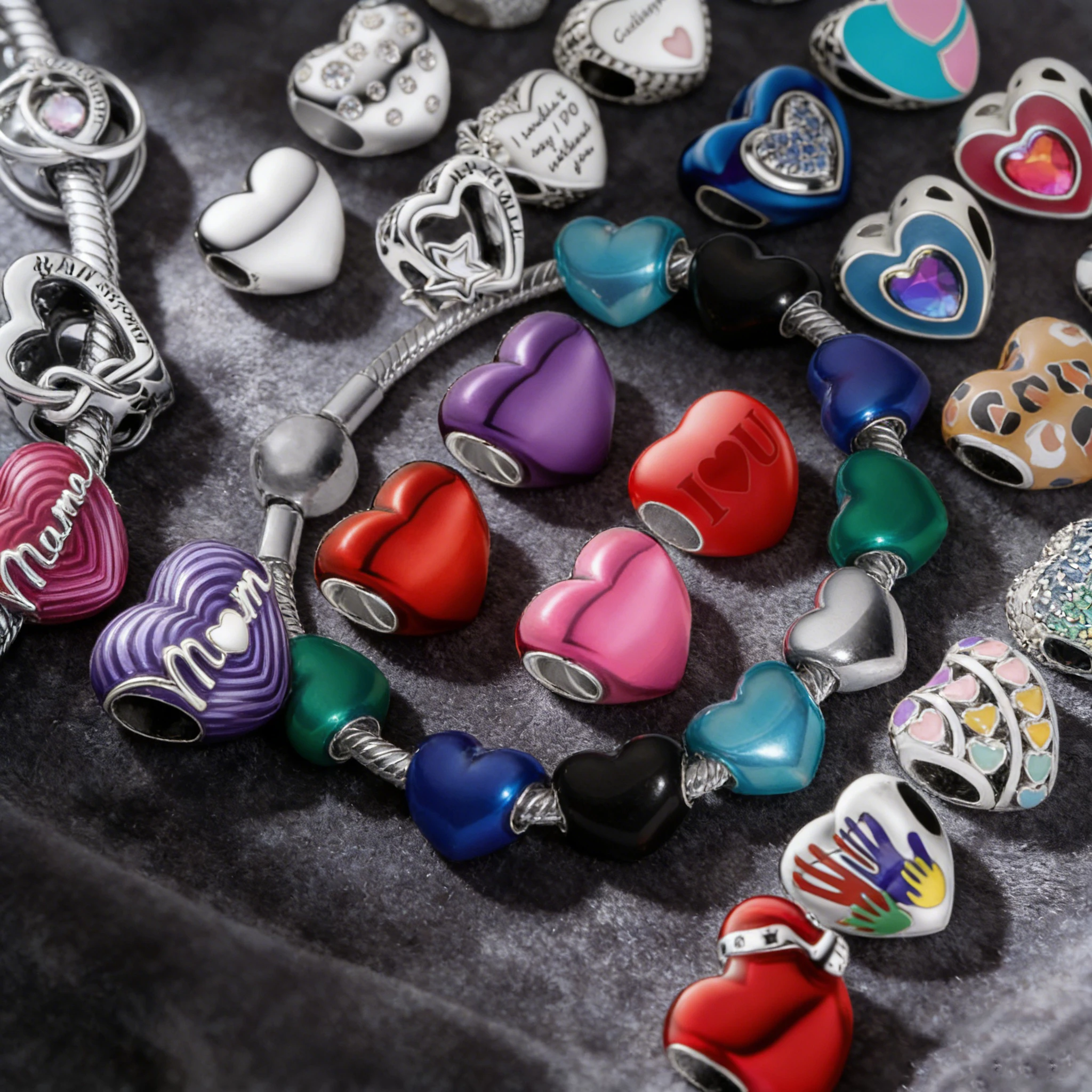 DIY NEW Sparkling European Star Heart Clover Charm Love Mom Pink Rose Heart Bead Fit Original Silver Bracelet Women Jewelry Gift