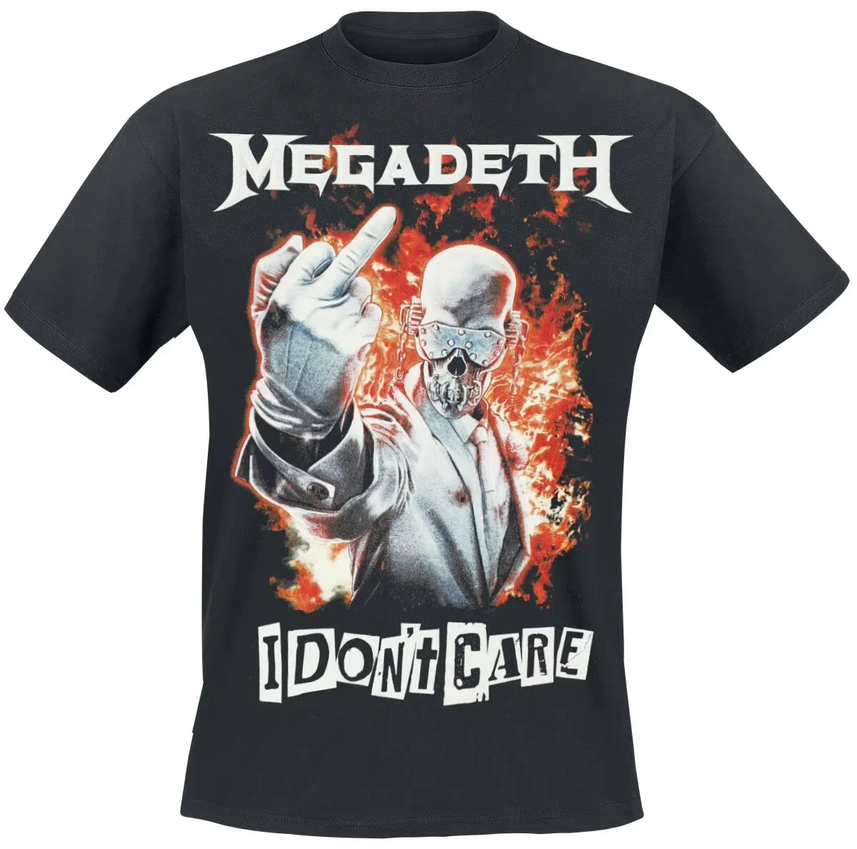 Vic Rattlehead Middle Finger Ransom Note Megadeth Band T-Shirt Cotton Graphic Tee Men Women Summer Streetwear