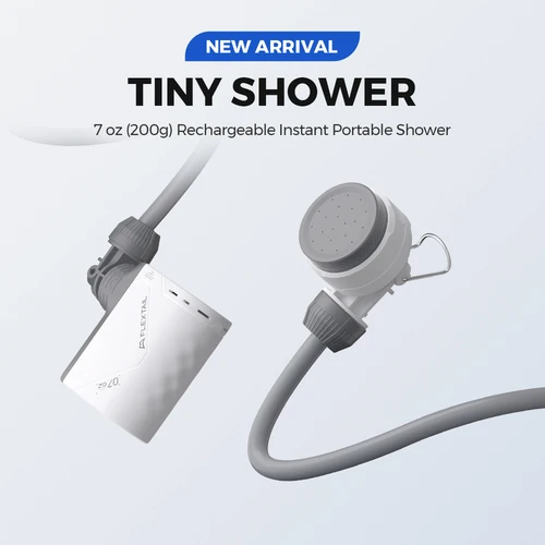 FLEXTAIL TINY SHOWER - Ducha para acampar al aire libre Bomba de ducha eléctrica portátil IPX7 impermeable para limpieza al aire libre y del hogar