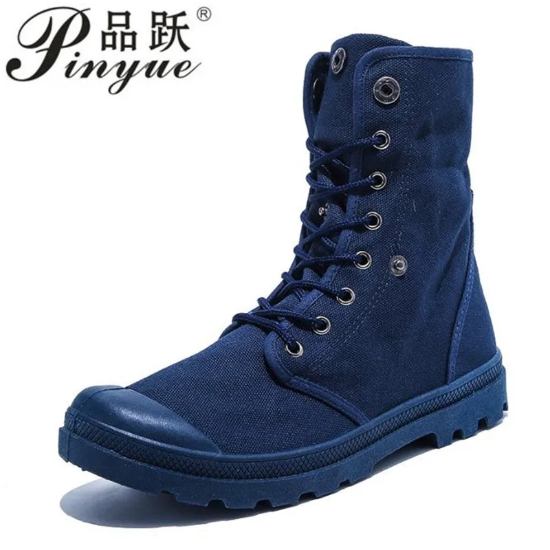 Classical Men Desert Boots Canvas Mens Working Safty Shoes High Top Tooling Boots Men Ankle Boots Fashion botas masculino 39-46