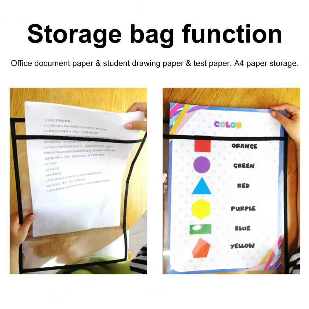 6/10Pcs Dry Erase File Bag Reuse Teaching Supplies Smooth Writing Dry Erase File Folder School Supplies