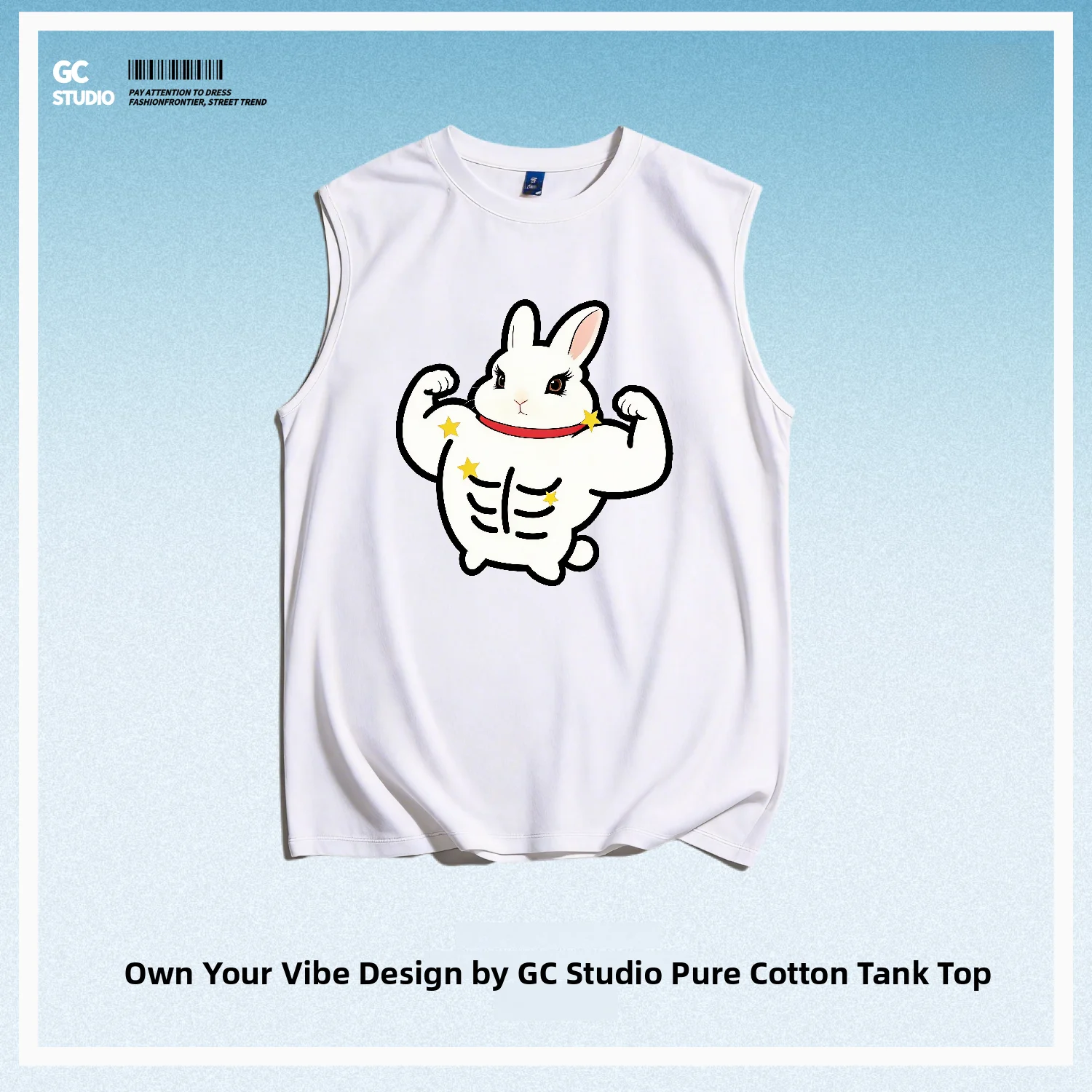 Loose Fit Pure Cotton Muscle Fitness Print Vest Breathable Sports Women's Style Chinese Brand Spring Summer Casual round Neck