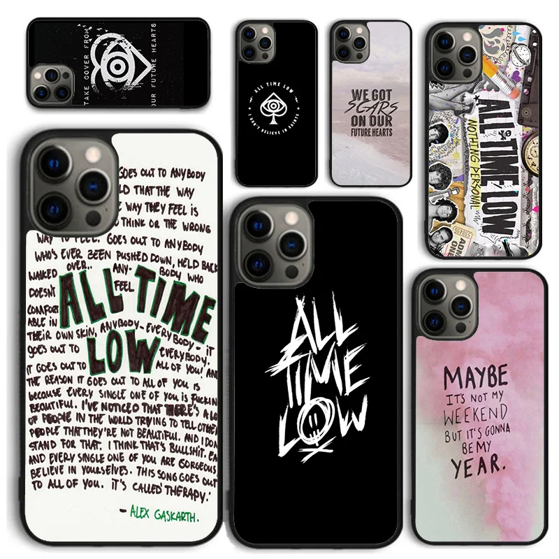Чехол для телефона с логотипом ALL TIME LOW Rock для iPhone 15 14 12 13 mini 6 7 8 PLUS X XS XR 11 PRO MAX SE 2020, задняя крышка Fundas Shell