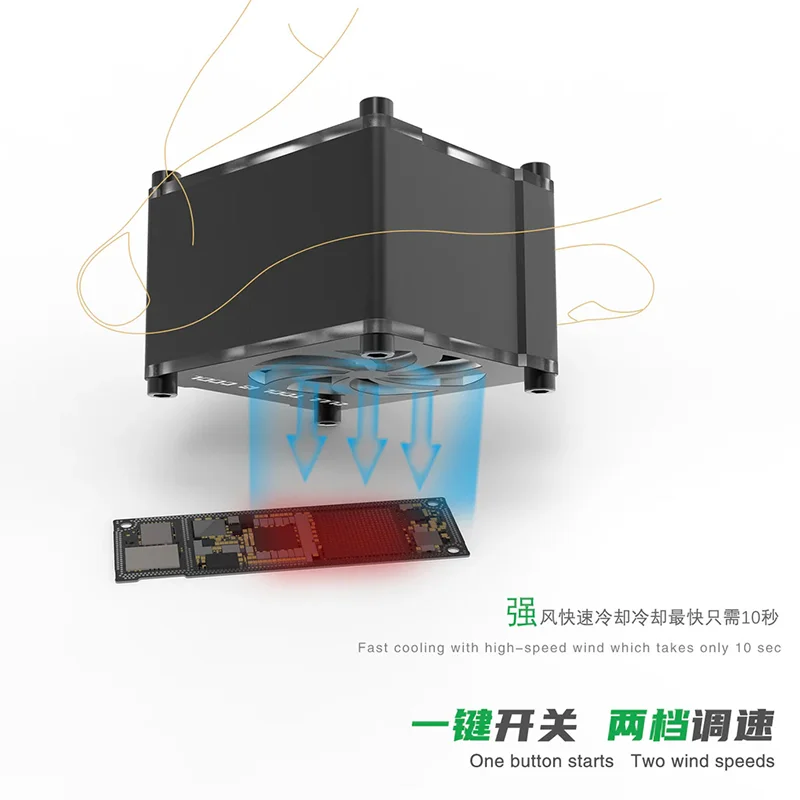 

2UUL DA99 Cuul Mini Cooling Fan Aluminum Alloy Frame Acrylic Panel High-Strength 5V Usb-Type-C Input Cooling Fan For Chip Repair