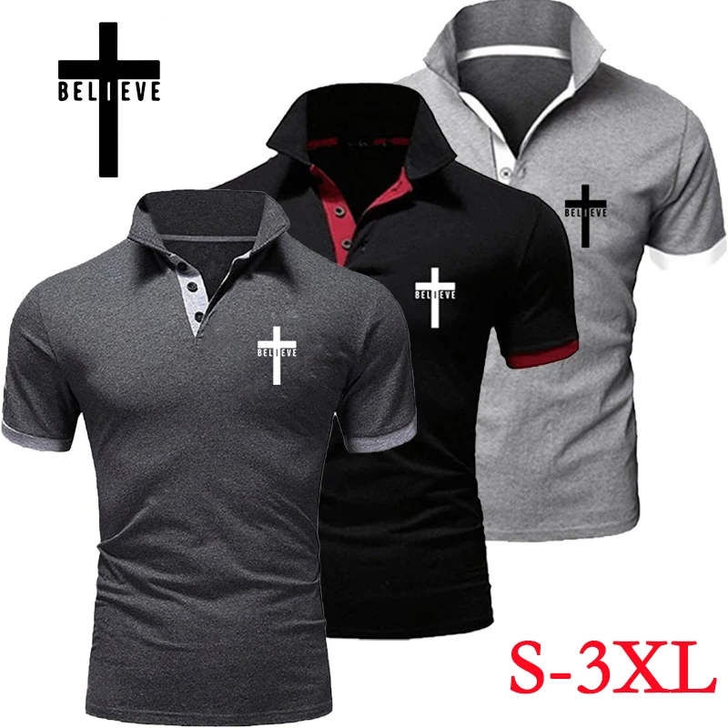 

Men's Fashion Polo Shirt Short Sleeve Collar Shirt Summer Casual Business T-shirt