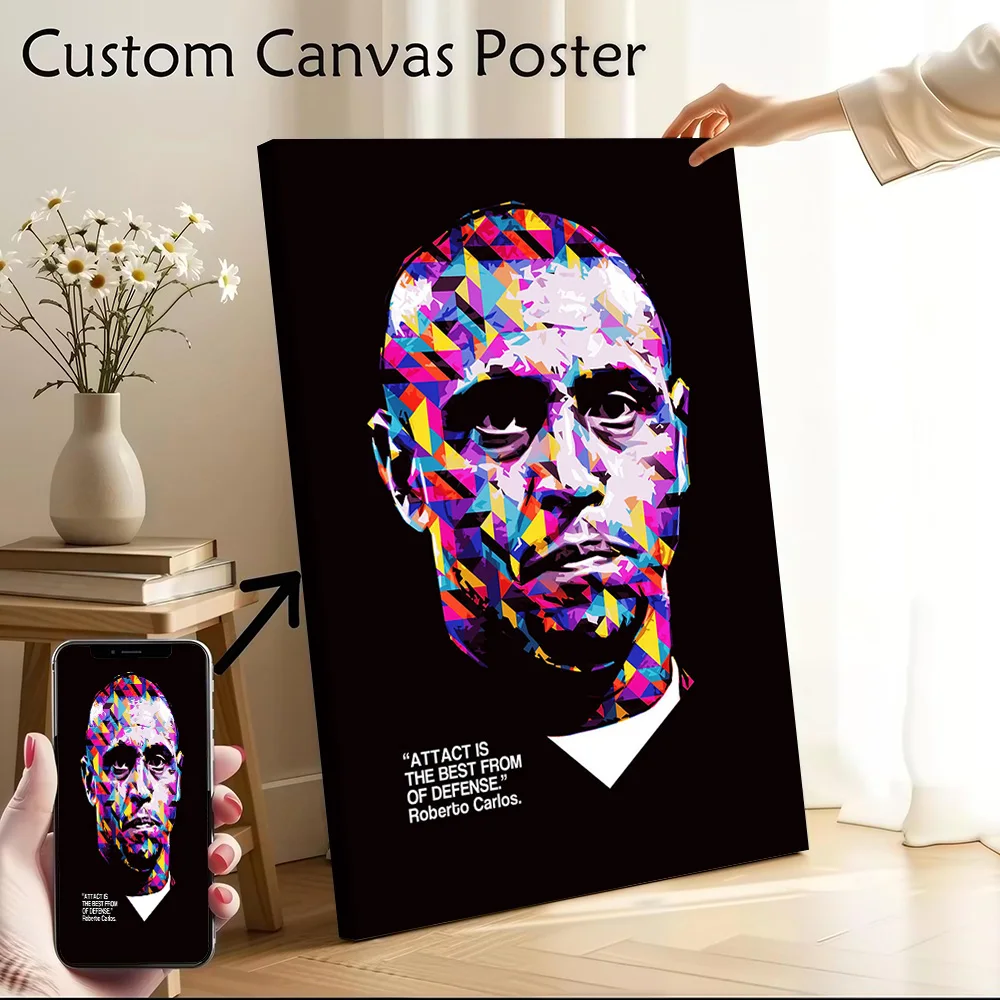 ROBERTO CARLOS QUOTE - Póster de lienzo personalizable, pintura impresa en lienzo, arte de pared para decoración de habitaciones de fanáticos, accesorios de interior