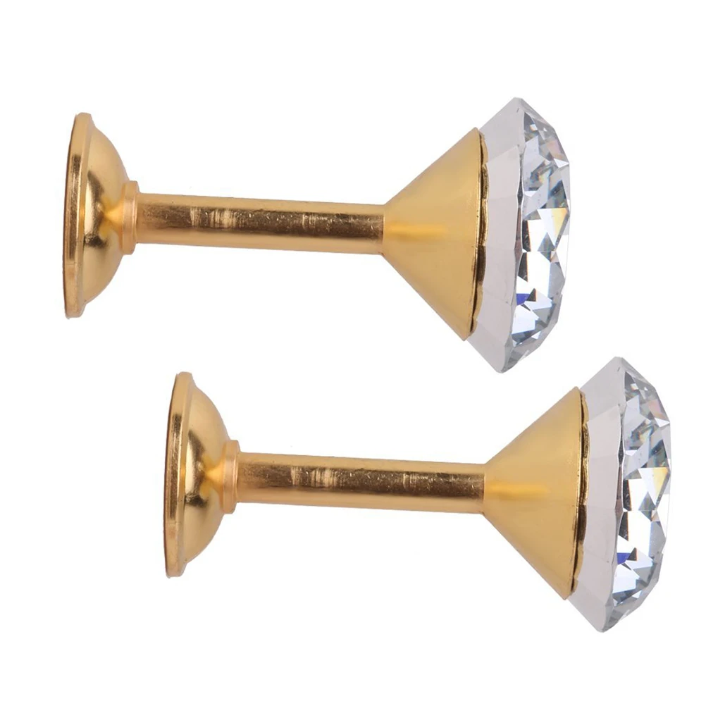 

2pcs Gold Zinc Alloy Diamond Curtain Tiebacks Wall Tassel Hook Drapery Door Hat Clothes Accessories Elegant Decorative Hooks