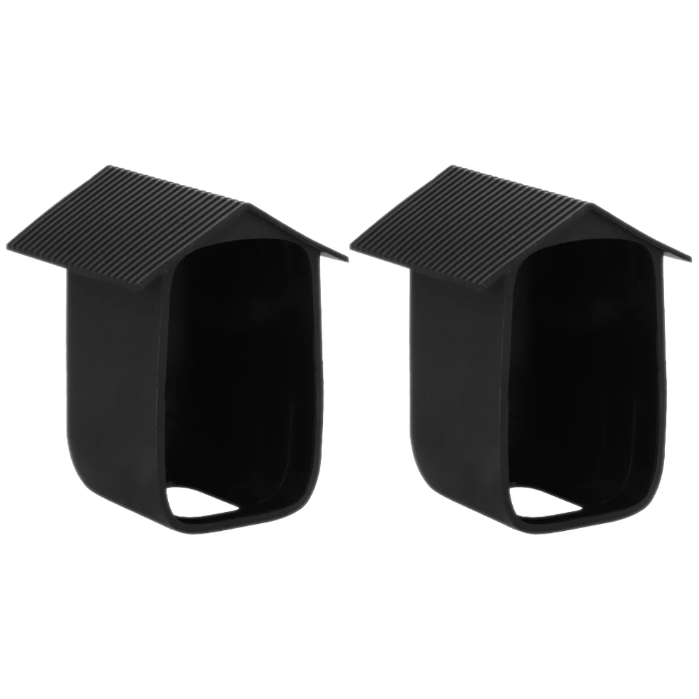 

2pcs Waterproof Protective Case Security Camera Black Silicone Cover Outdoor Shield Anti Scratch Durability Camera Housing