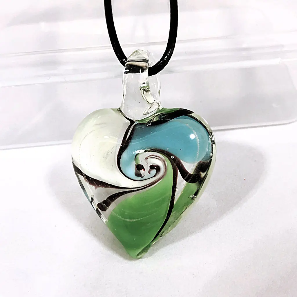 1PCS Retro Muran Lampwork Spiral Creative Painted Creative Painting Art Vortex Love Pendant Necklace For Woman Jewelry Crystal - Image 4
