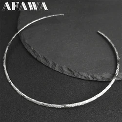 Stainless Steel Collar Neck Ring for Men Women Silver Color Punk Open Cuff Adjustable Choker Necklaces Collar Jewelry Gift