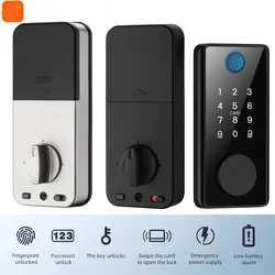 Smart Deadbolt Locks Digital tuya App Fingerprint Keyless Entry Keypad Electronic Locks for Front Door Alexa Keypad Lock