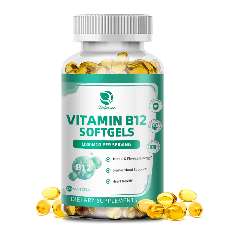 

Lukaree Vitamin B12 Capsules for Brain Heart and Nervous System Health Energy Metabolism Healthy Blood Cellformation Health Food