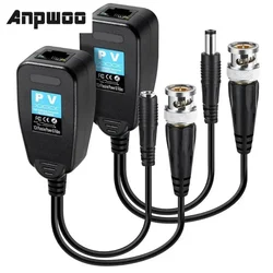 ANPWOO-fuente de alimentación para cámara analógica de alta definición, transceptor de vídeo Balun pasivo RJ45, 1 canal, HDCVI, HDTVI, AHD