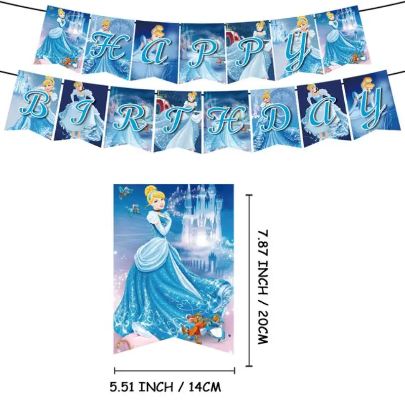 Princess Cinderella Birthday Party Decoration Tableware Cup Plate Balloons Tablecloth Girls Wedding Party Supplies Baby Shower