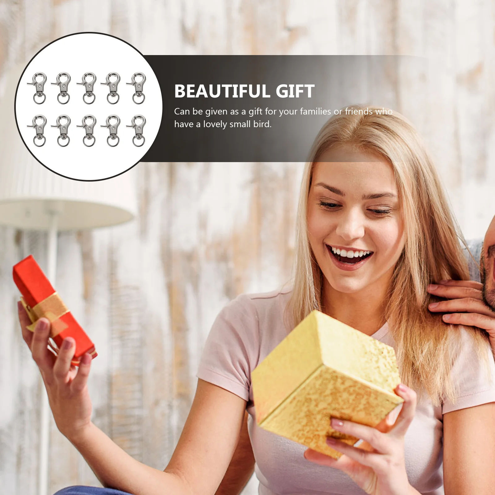 

10Pcs Parrot Cage Door Buckles Stainless Steel Anti-Escape Latch for Bird Cage Safety Metal for Small Medium Large