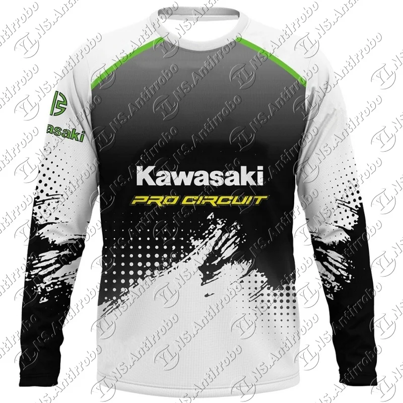 

2026 Kawasaki Ninja Racing Long Sleeve Jersey T-shirt Newest Outdoor Summer Classic Tee Adults Loose Exercise Motorcycle Jersey