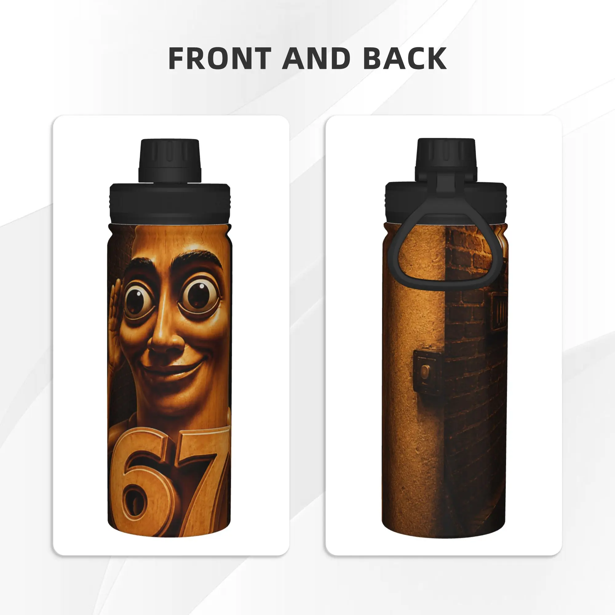 Tung Tung Tung Sahur Italian Brainrots Meme 18OZ Sports Insulated Kettle  Coffee Cups Vacuum Flask Double Wall Mugs Water Bottle