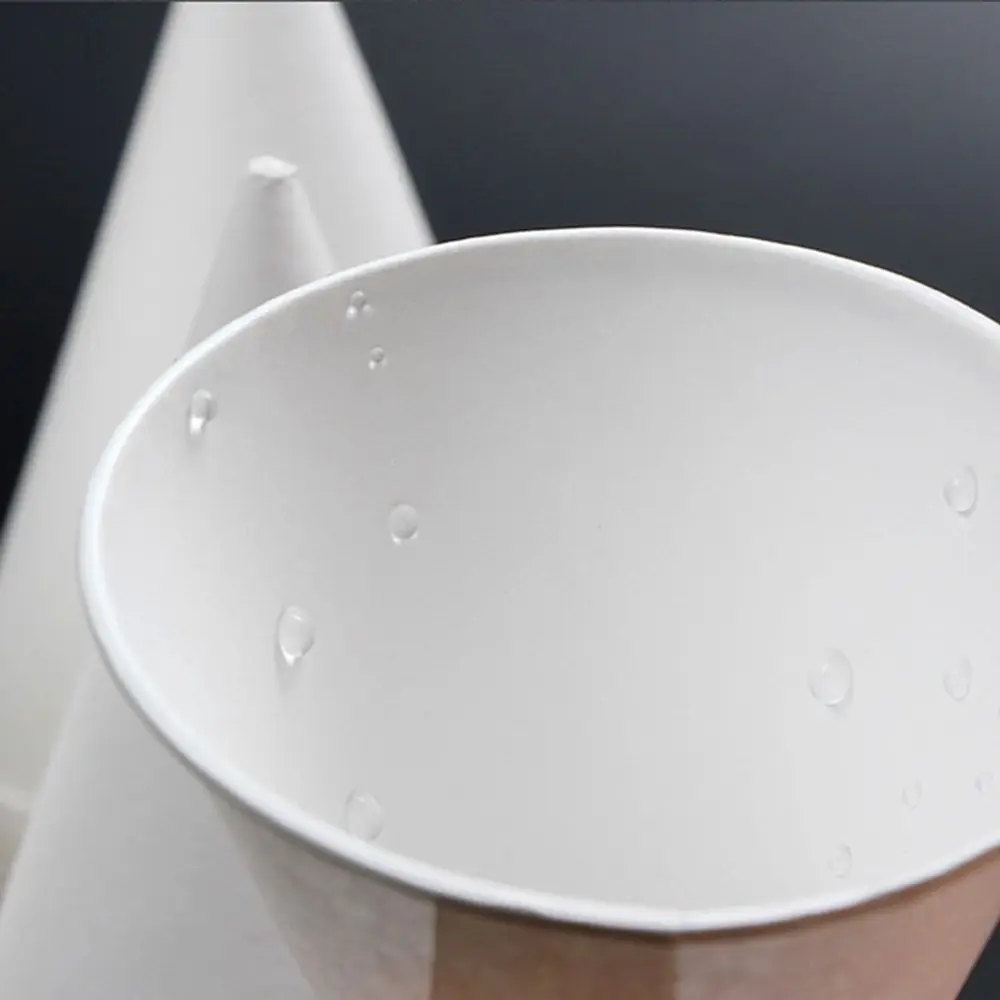 200Pcs 3.7Oz/4.5Oz White Paper Cone Cups Leakproof 200 Count Disposable Paper Cups Coated Heat-resistant Cone Party Tableware