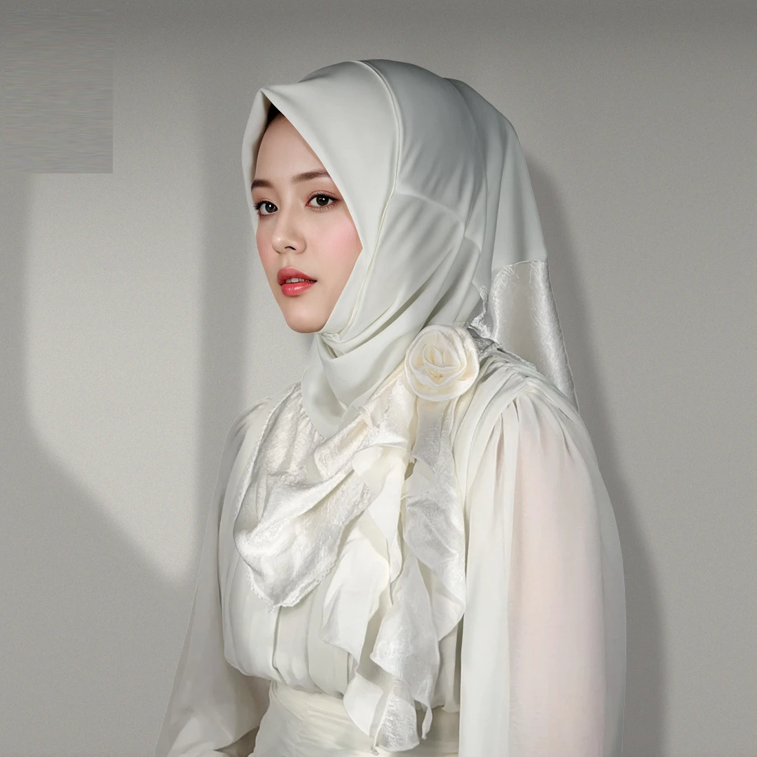 

Рамадан, мгновенный шарф с цветком, женский мусульманский хиджаб, трикотаж, платок, цельный Амира, исламская повязка на голову, готовая к ношению шляпа