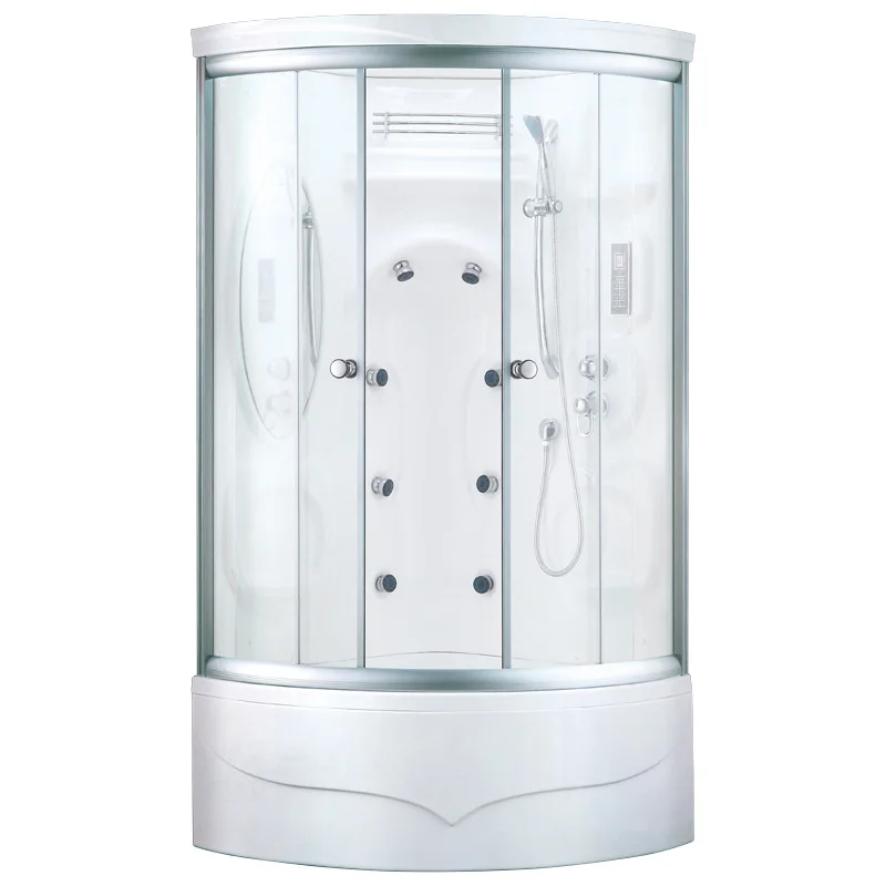 Fashionable Sector TV Steam Shower Cabin With Computer Panel