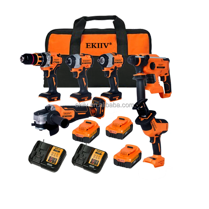 

EKIIV Hot Selling High Quality N In One Professional Brushless Cordless Power Tools Hand Tool Set 20v Combo Kits