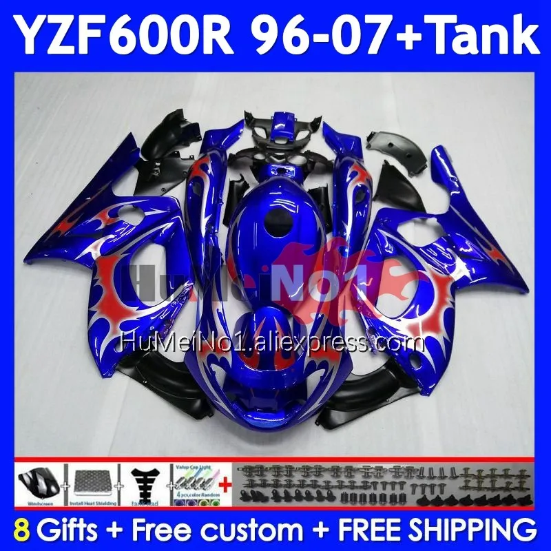 OEM Thundercat For YAMAHA YZF 600R YZF-600R 352No.22 YZF600R blue flames 96 97 98 99 00 01 2002 2003 2004 2005 2006 2007 Fairing