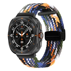 For Samsung Galaxy Watch Ultra Strap 47mm Accessories Magnetic Braided Nylon wrist belt Bracelet Correa Galaxy Watch Ultra7 Band