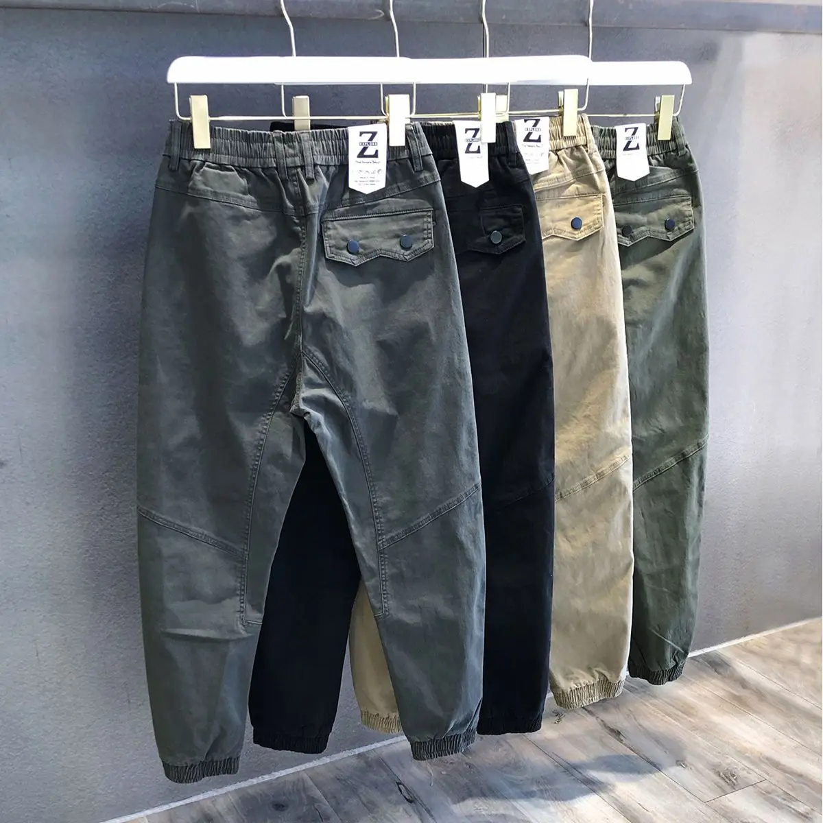

Men's Casual Harlan Pants Spring Summer Long Loose Fit Trousers All-Match Cuffed Pants Youthful Vitali Sle Khaki Color