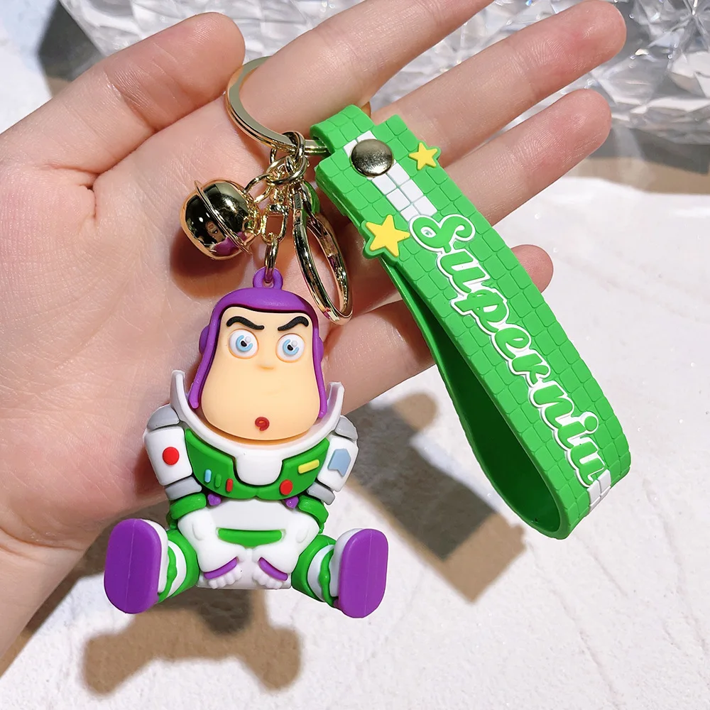 MINISO Stiting Buzz & Woody Keychain For Bag Car Pendant Accessories Monsters University Doll Keyring For Boys & Girls Gifts