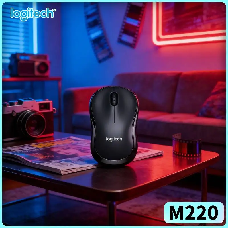 

Logitech M220 Silent Wireless Mouse Ergonomic Grip 1000 DPI Accuracy 10m Range Laptop PC Devices Office Home Accessory