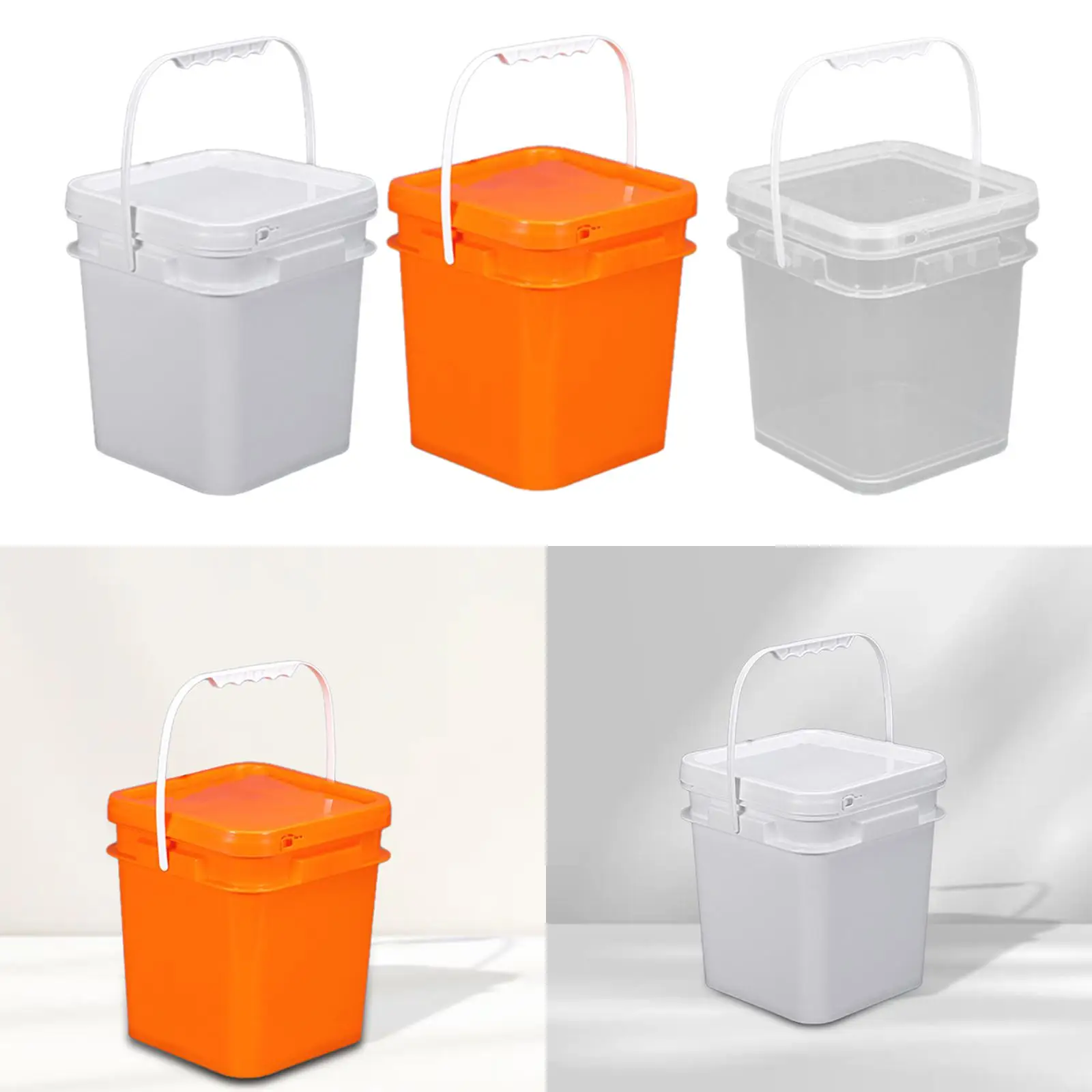 4L Square Bucket Multipurpose Organizer Tub All Purpose Pail for Kitchen